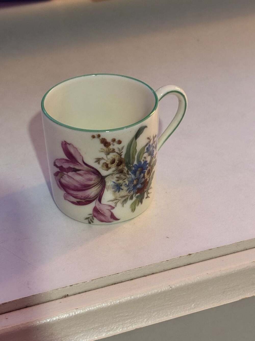 Royal Worcester Alpine Flowers Demitasse Coffee Cup
